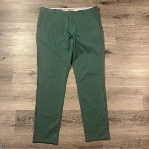 Rhone Men’s Tech Chino Pants Size 38x32 Green Teal Golf Performance Slim Fit